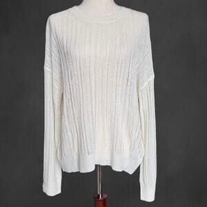 NWT - Double Zero Cream Open Knit Lightweight Sweater, Women’s M